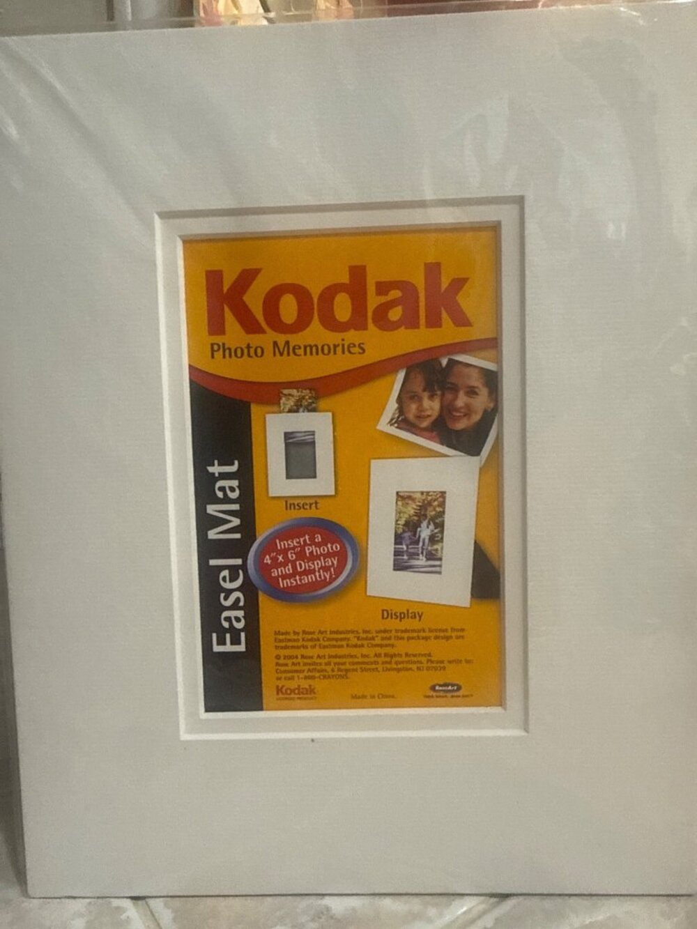 Kodak Easel Mat For 4x6 Photos White Insert Frame Display New Sealed
